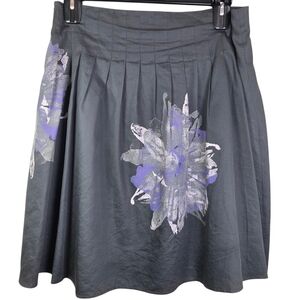 Mexx Gray and Purple A-Line Skirt Size L